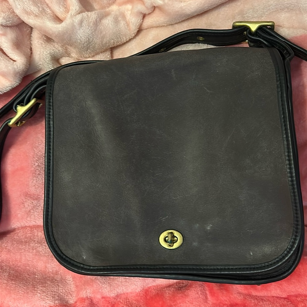 Beautiful and Rare Two Tone Vintage Coach Stewardess Bag